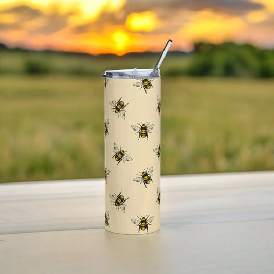 Bumble Bee Stainless Steel Tumbler Earth Friendly eco conscious reusable metal straw Rebel Girl Rampage