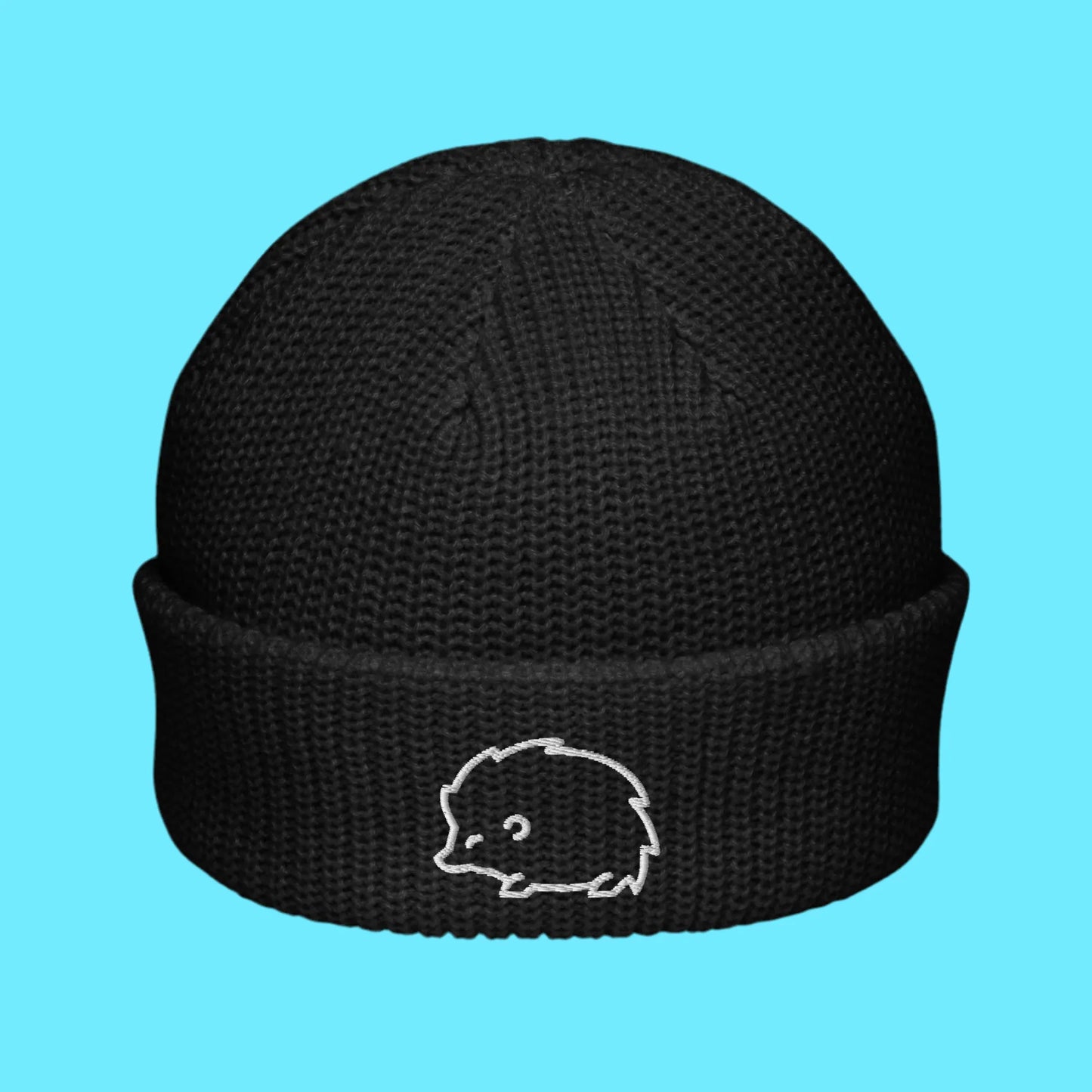 Hedgehog Embroidered Fisherman Beanie