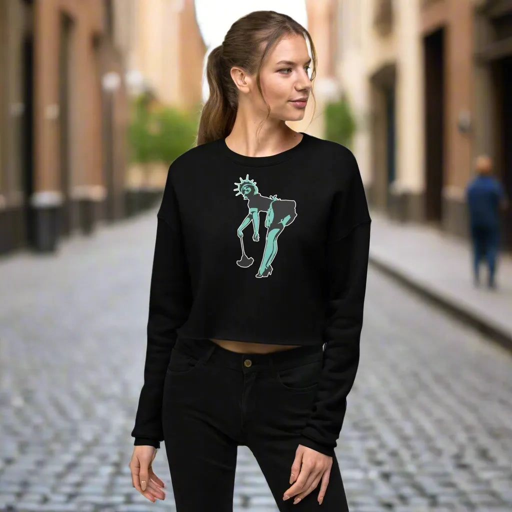 Lady Liberty Crop Sweatshirt, Rebel Girl Rampage, T-Shirts, Shirts & Tops, Hoodies, Designs By Countfunkula