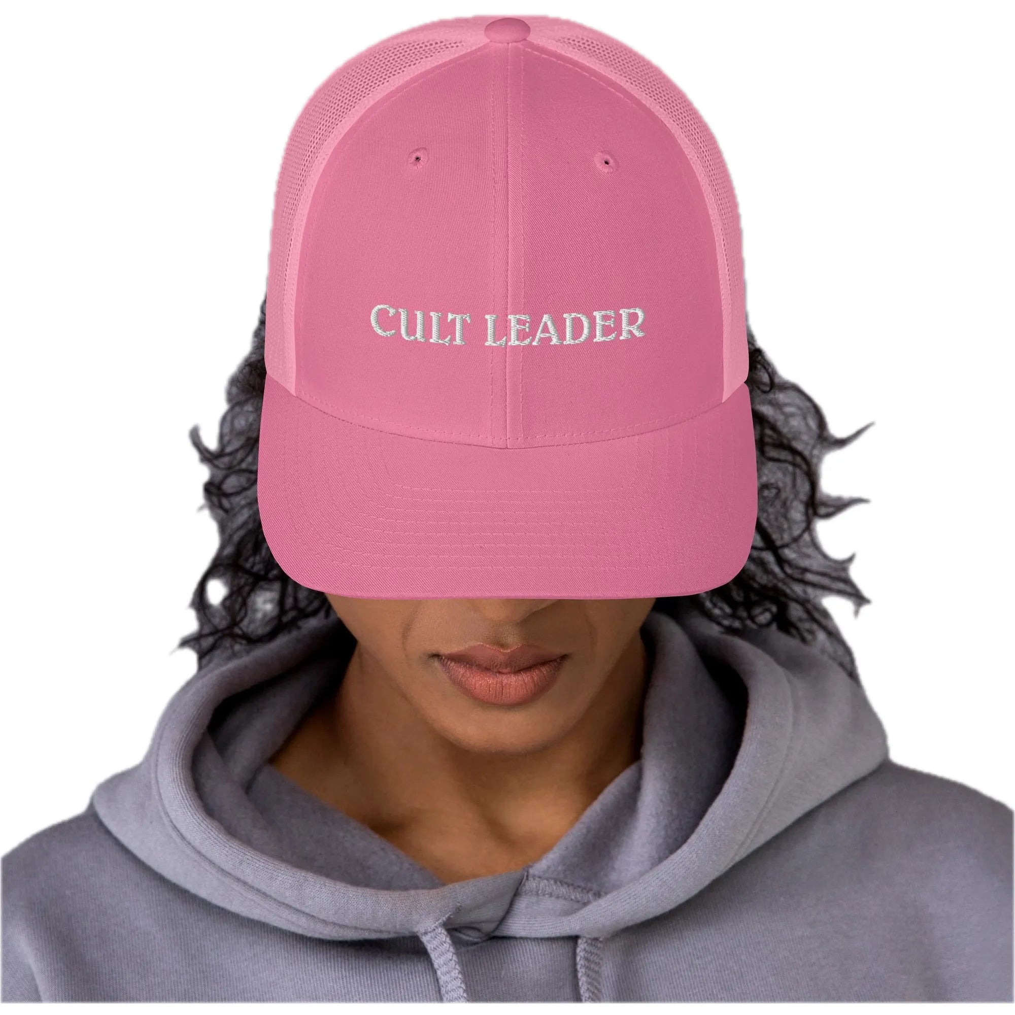 Cult Leader Barbie Pink Embroidered Retro Trucker Hat Rebel Girl Rampage