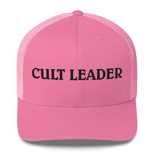 Cult Leader embroidered pink trucker hat, sassy, funny, witchy, Rebel Girl Rampage