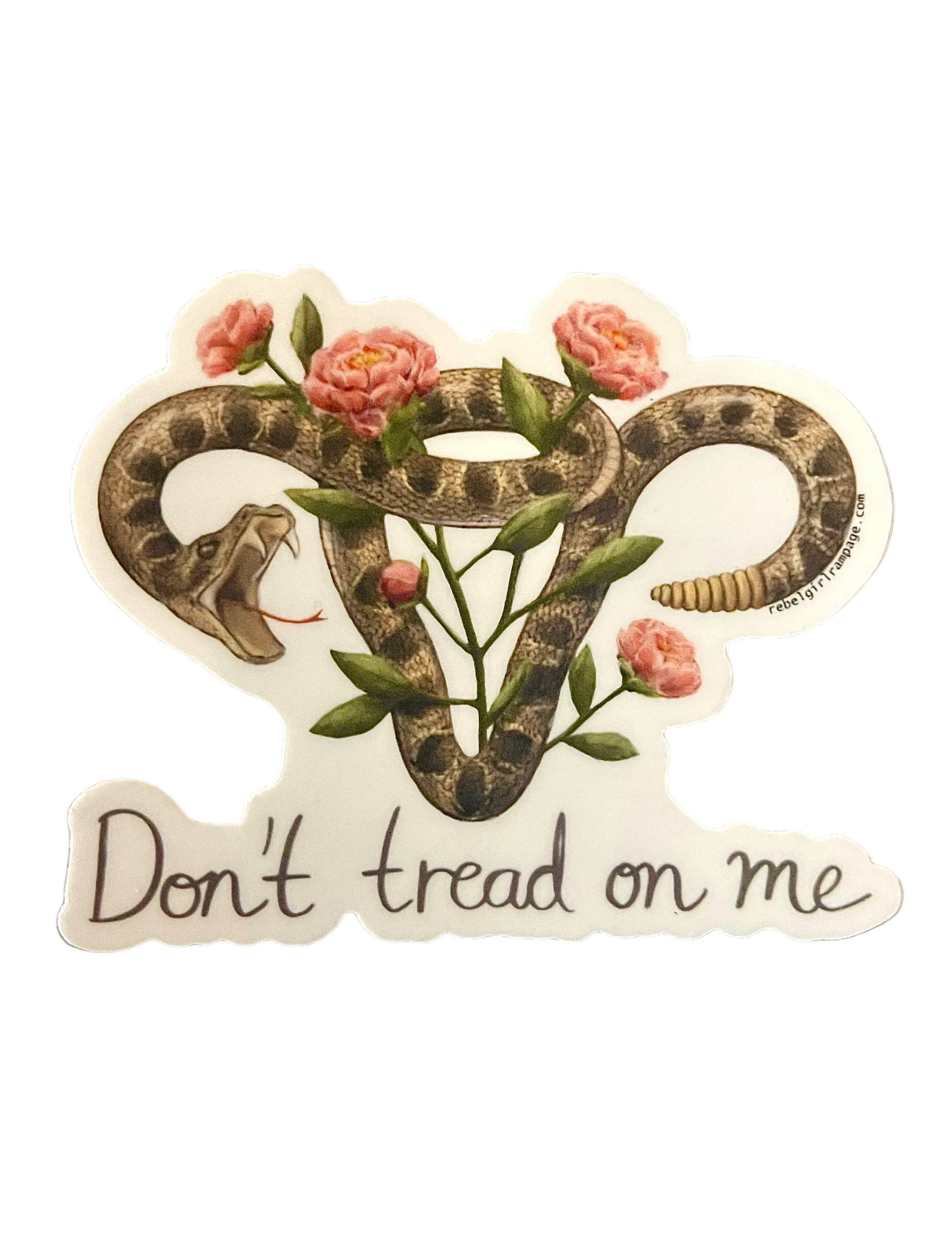 Don’t tread on me uterus with flowers die cut stickers pro choice roe v wade abortion rights planned parenthood women’s rights Rebel Girl Rampage
