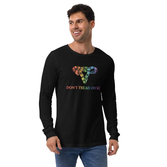 Don’t Tread On Me Rainbow Pride Uterus Long Sleeve T-Shirt Winter LGBTQ Ally Rebel Girl Rampage