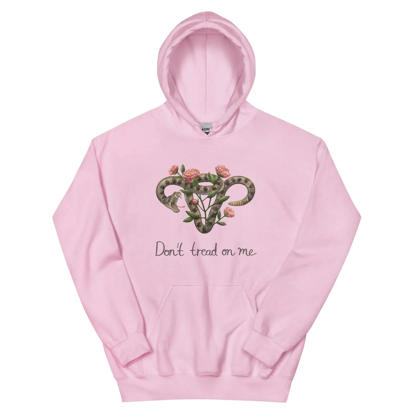 Don’t Tread On Me Uterus with Flowers unisex feminist pro choice women’s rights hoodie Rattlesnakes and Roses abortion rights sweatshirt Rebel Girl Rampage 