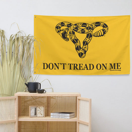Don’t Tread On Me Gadsen Uterus Indoor/Outdoor Flag, Women’s Abortion Rights, Feminist, Anne Lesniak, Rebel Girl Rampage