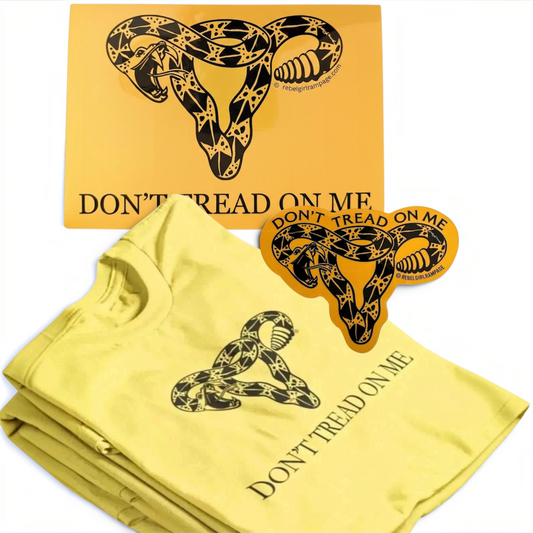 Don’t Tread On Me Uterus Tee & Stickers Gift Bundle