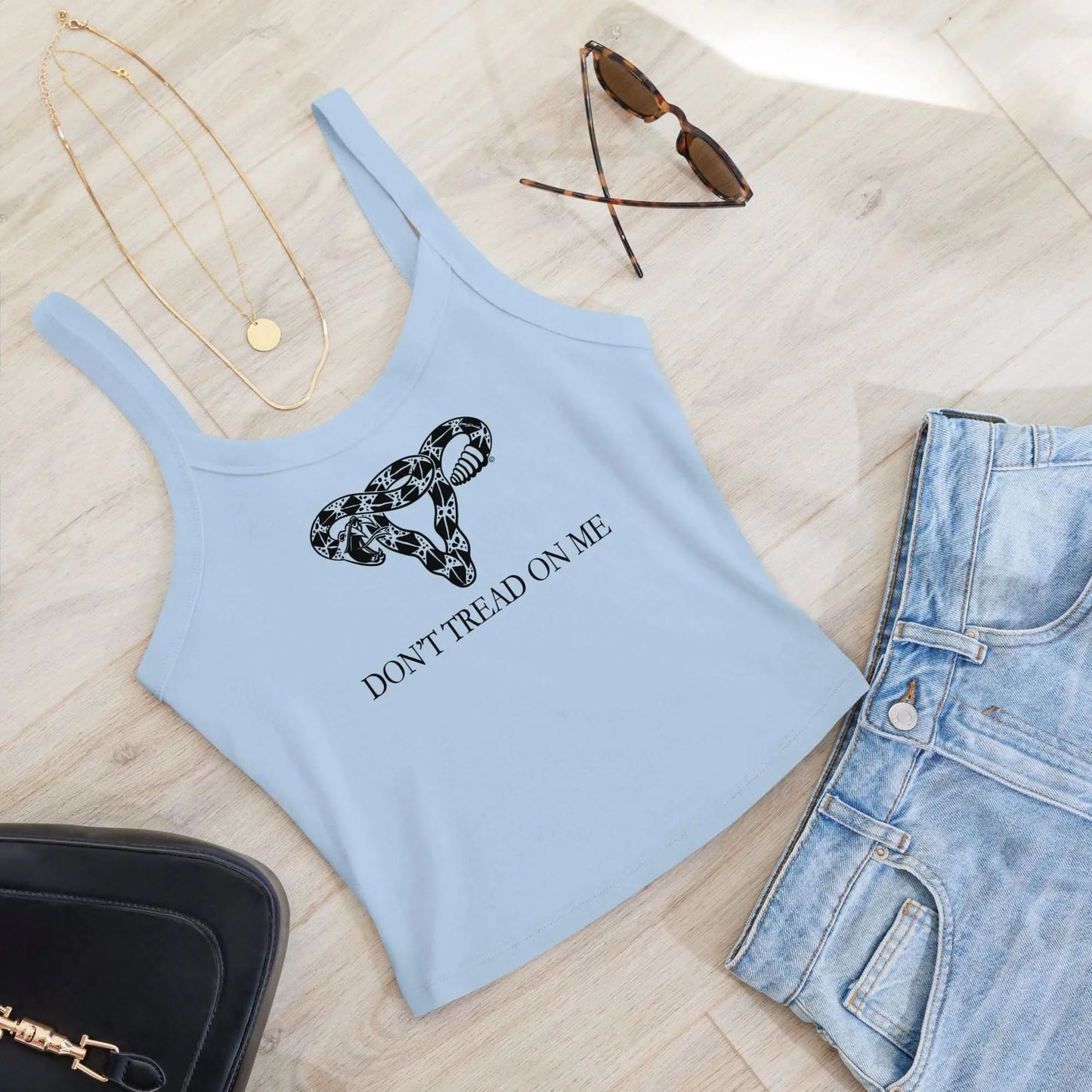 Don’t Tread On Me Feminist Uterus Crop Micro Rib Tank Top, Pro Choice Gadsden, Women’s Abortion Rights, Anne Lesniak, Rebel Girl Rampage 