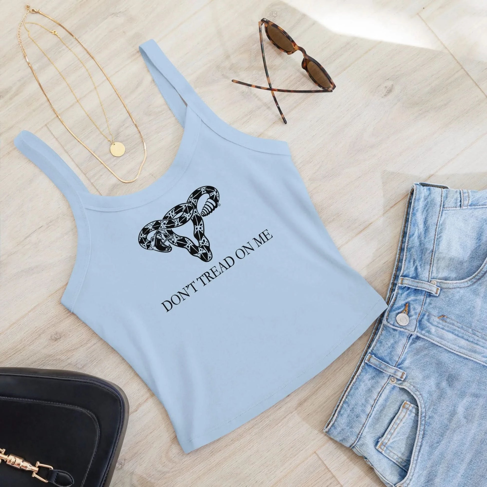 Don’t Tread On Me Feminist Uterus Crop Micro Rib Tank Top, Pro Choice Gadsden, Women’s Abortion Rights, Anne Lesniak, Rebel Girl Rampage 