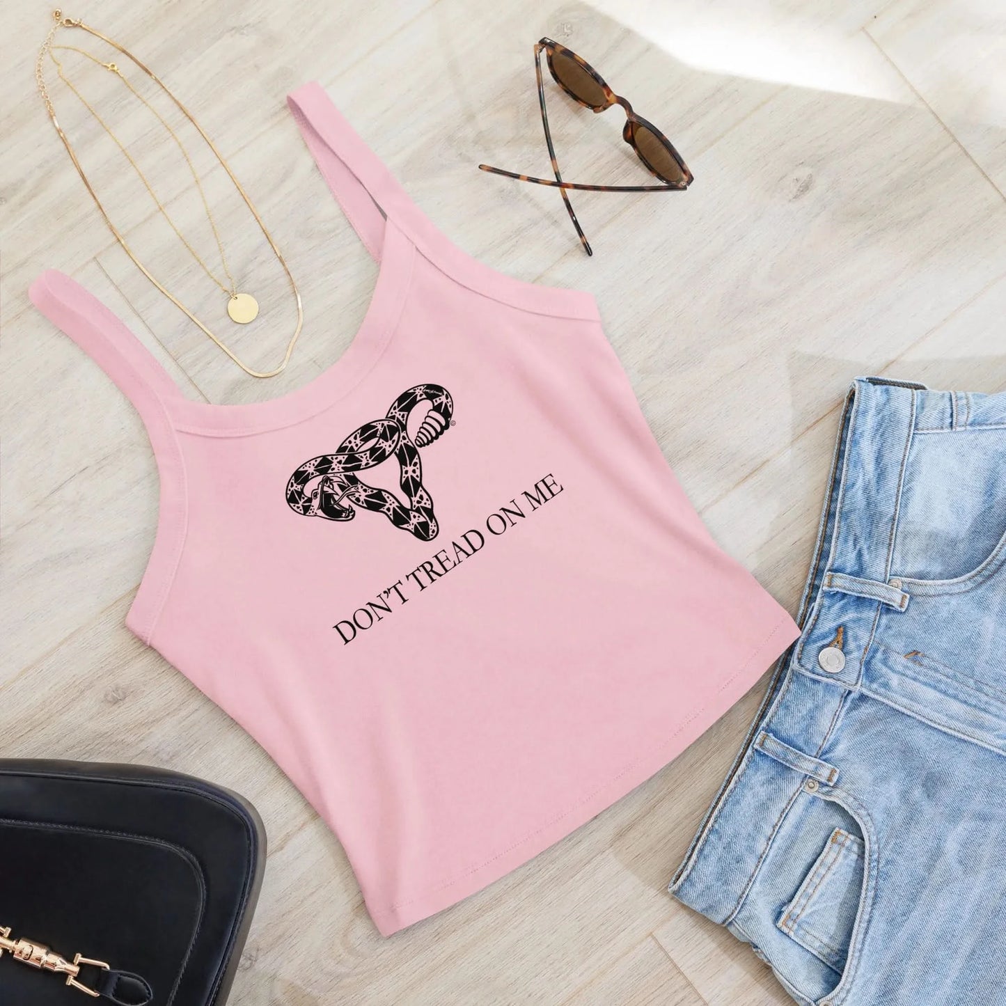 Don’t Tread On Me Feminist Uterus Crop Micro Rib Tank Top, Pro Choice Gadsden, Women’s Abortion Rights, Anne Lesniak, Rebel Girl Rampage 