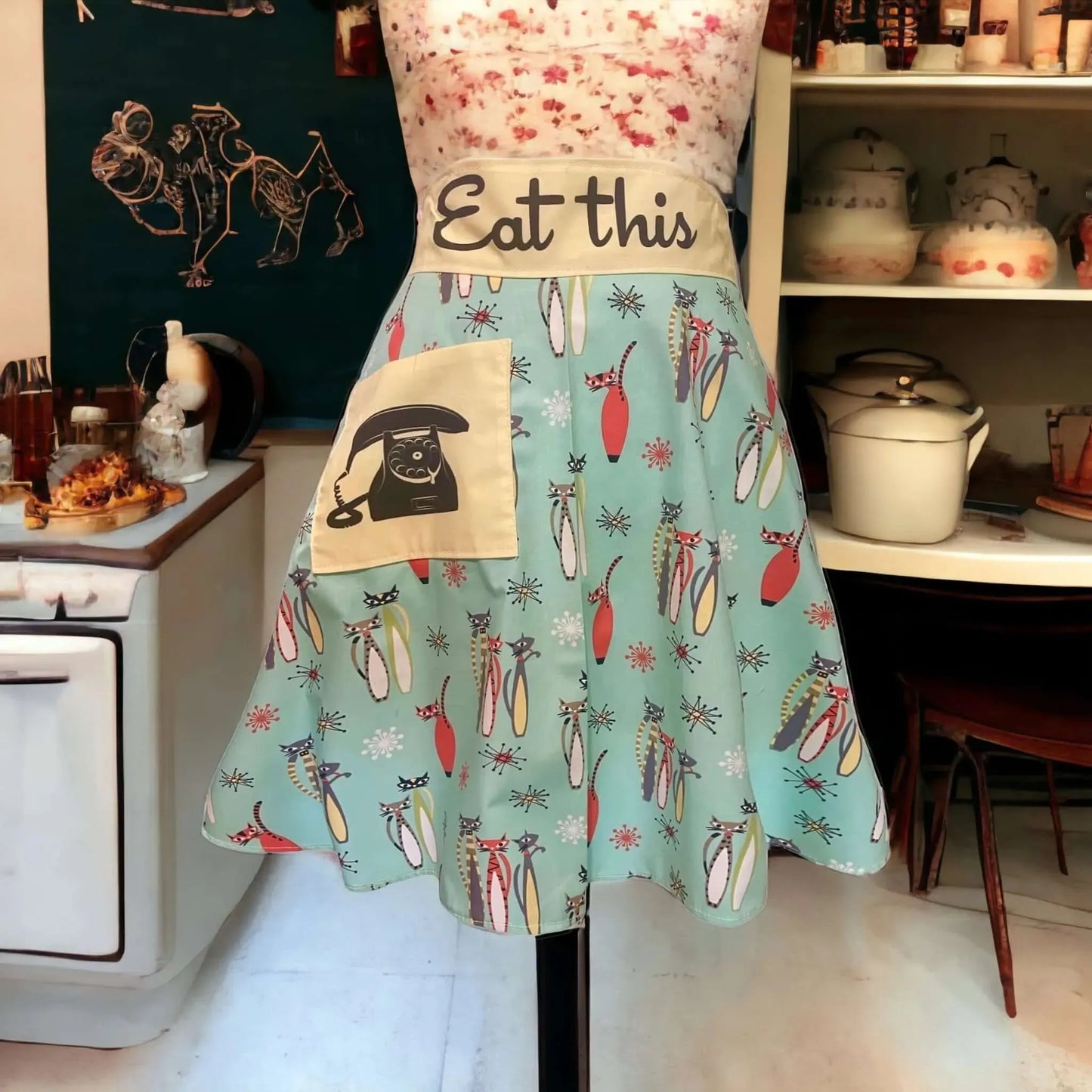 Atomic Cat Vintage Waist Apron