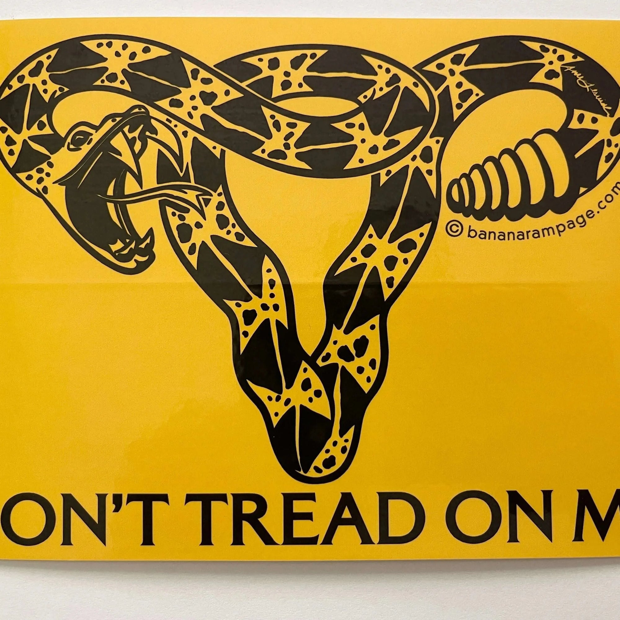 Don’t tread on me snake uterus pro choice bumpersticker for bodily autonomy shop for a cause Planned Parenthood my body my choice