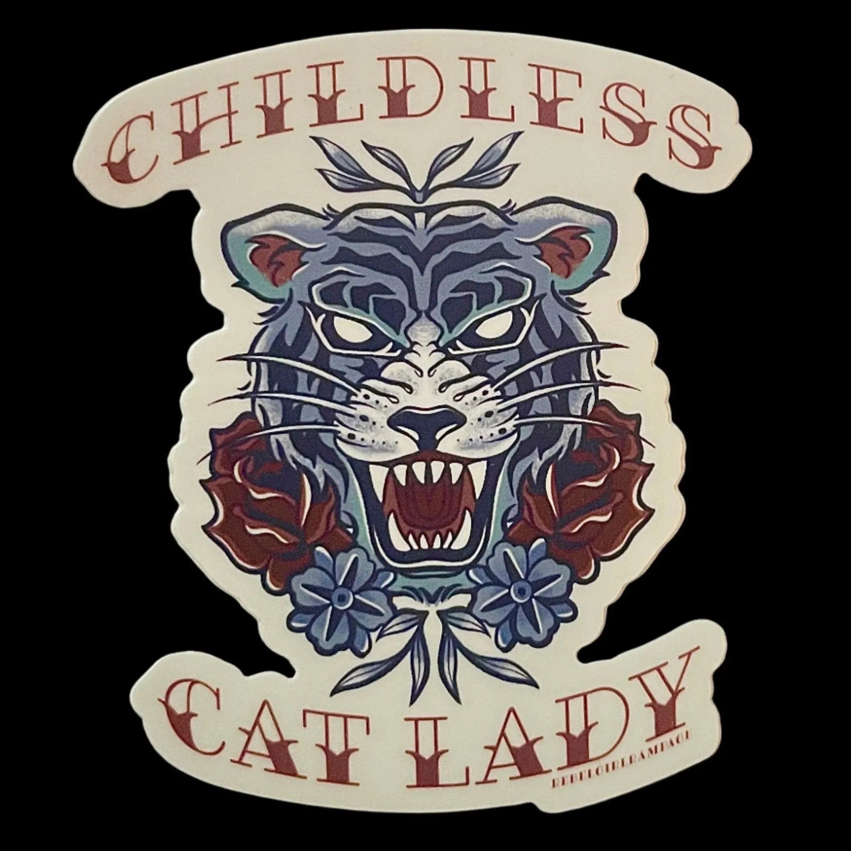 Childless Cat Lady Die Cut Sticker Kamala Taylor Swift Democrats  American Tattoo Goddess Rebel Girl Rampage