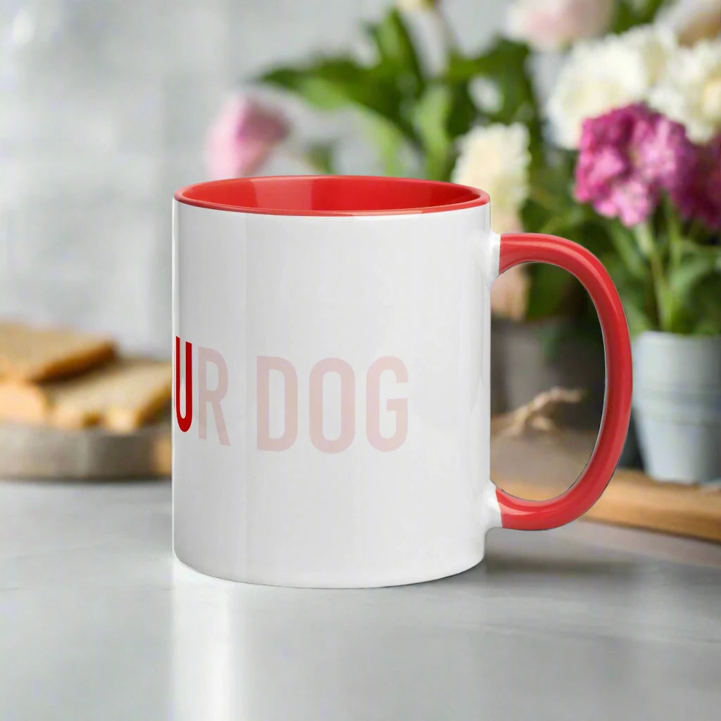 I Love Your Dog Ceramic coffee Mug with Color Inside, Rebel Girl Rampage