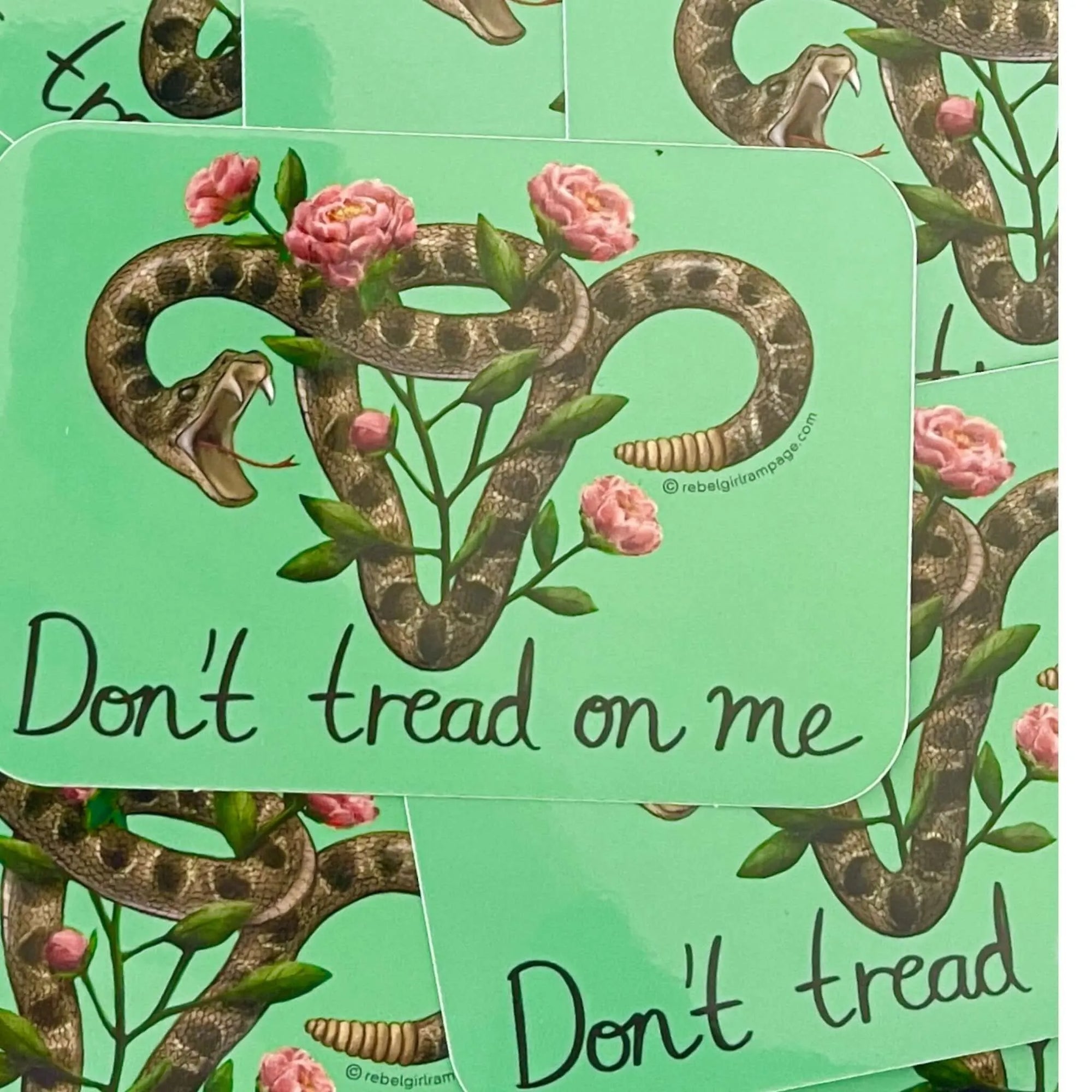 Don’t Tread On Me Uterus with Flowers Sticker