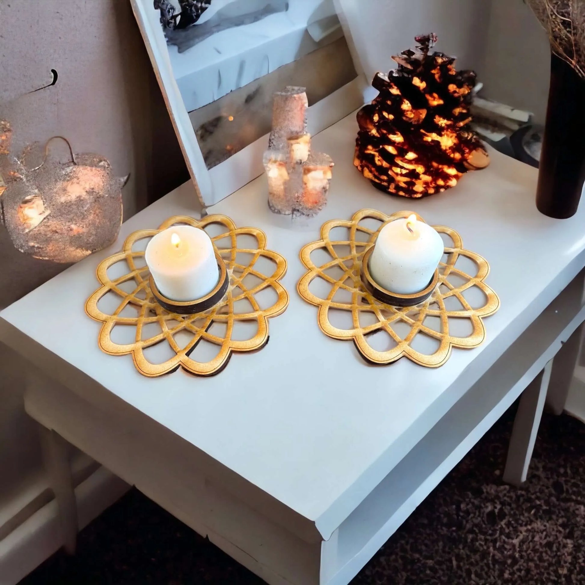 Mandala Tea Light Holder Home Accent Decor