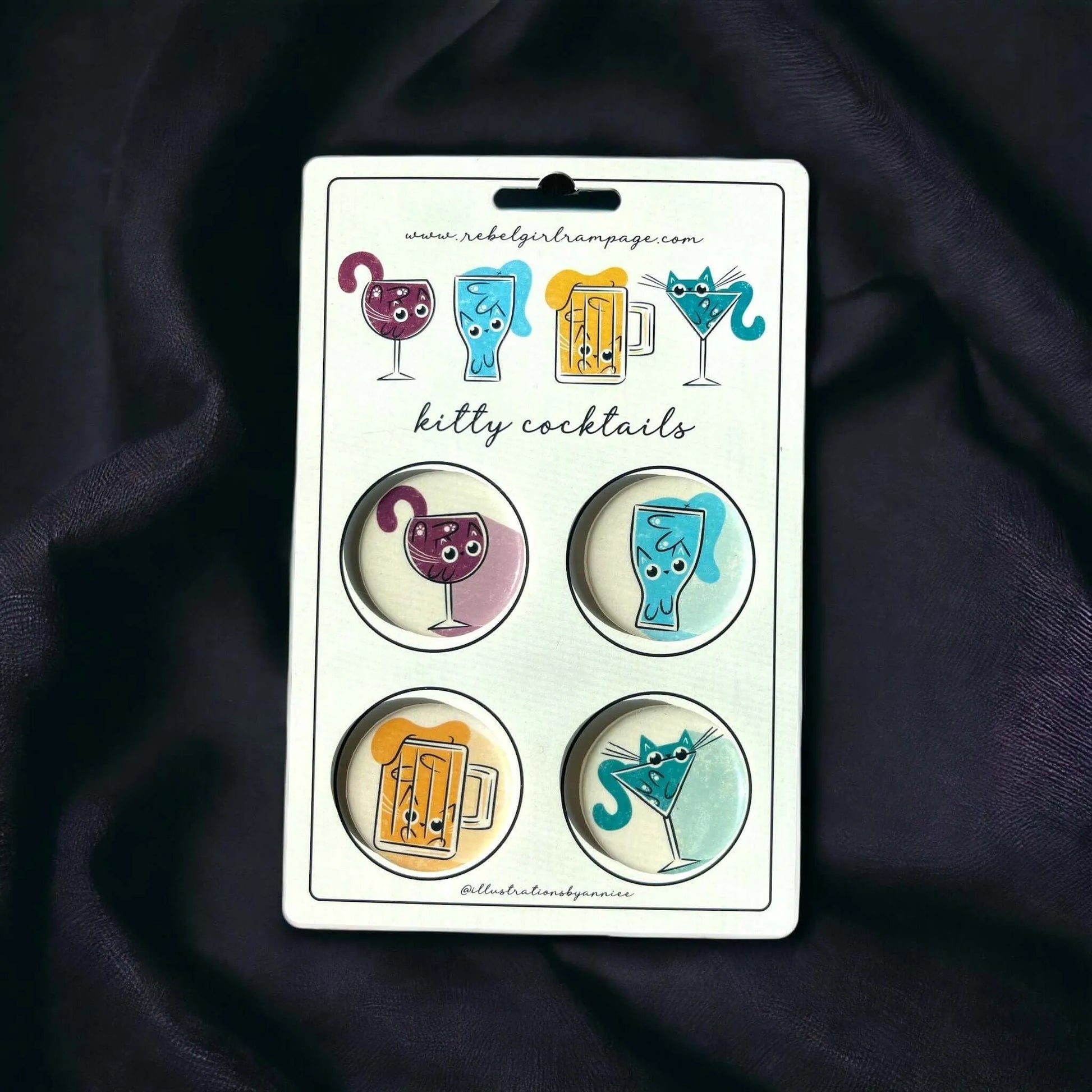 Kitty Cocktails Button Pack