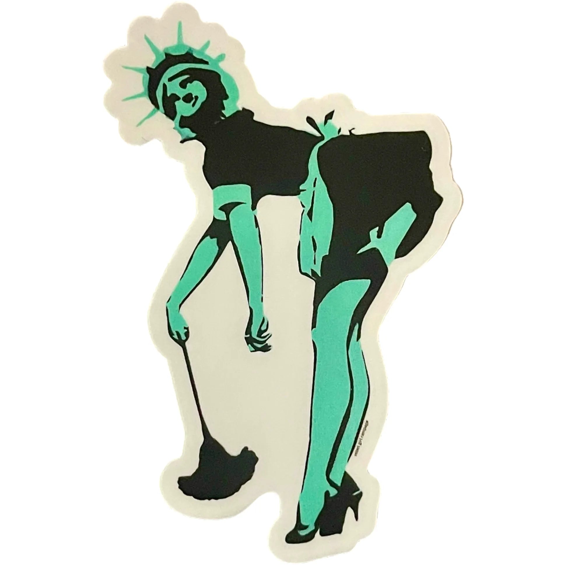 Lady Liberty Vinyl Sticker Statue of Liberty Stencil Art  in A French Maid Outfit Rebel Girl Rampage
