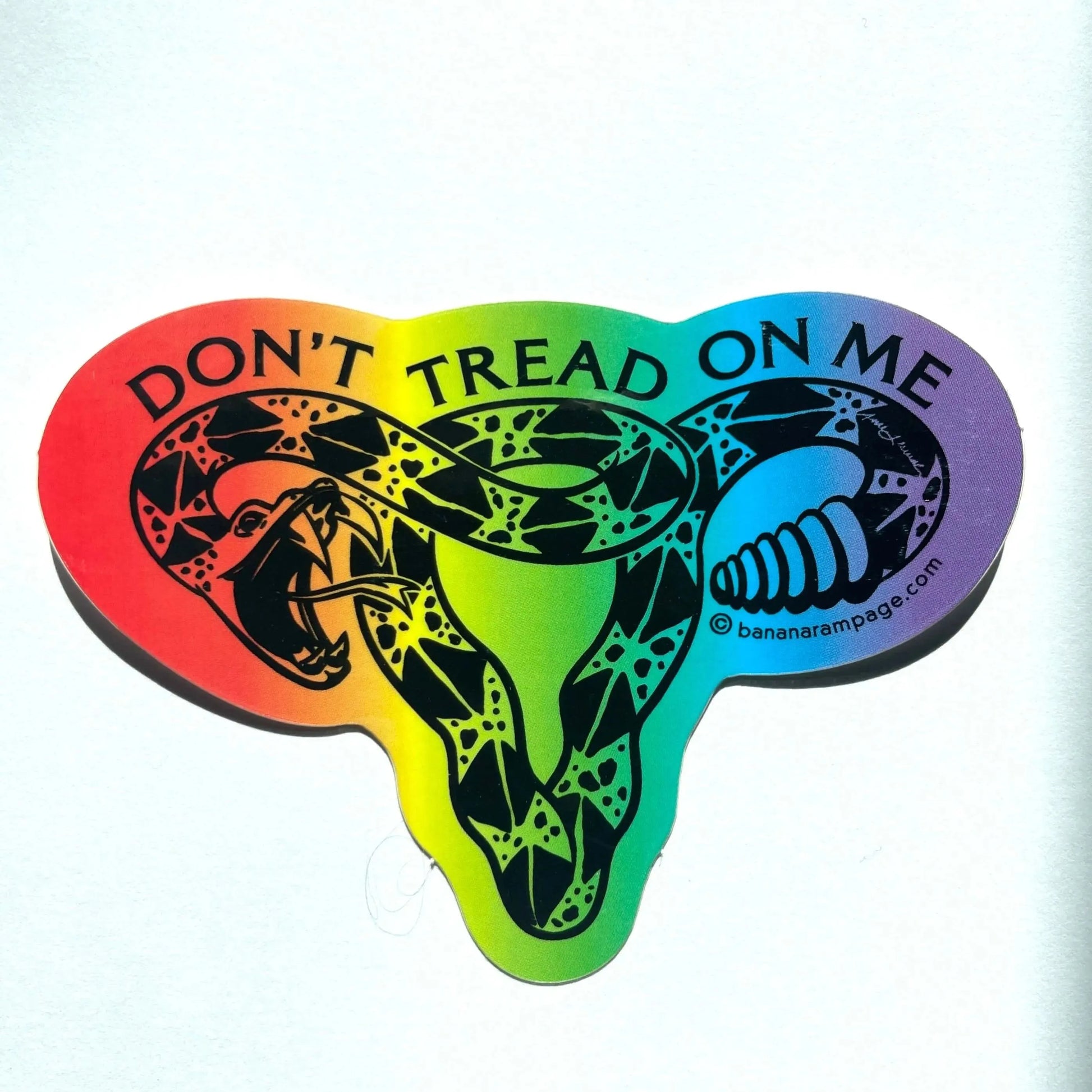 Don’t Tread On Me Uterus Rainbow Pride Die Cut Stickers LGBTQ Rights, Rebel Girl Rampage