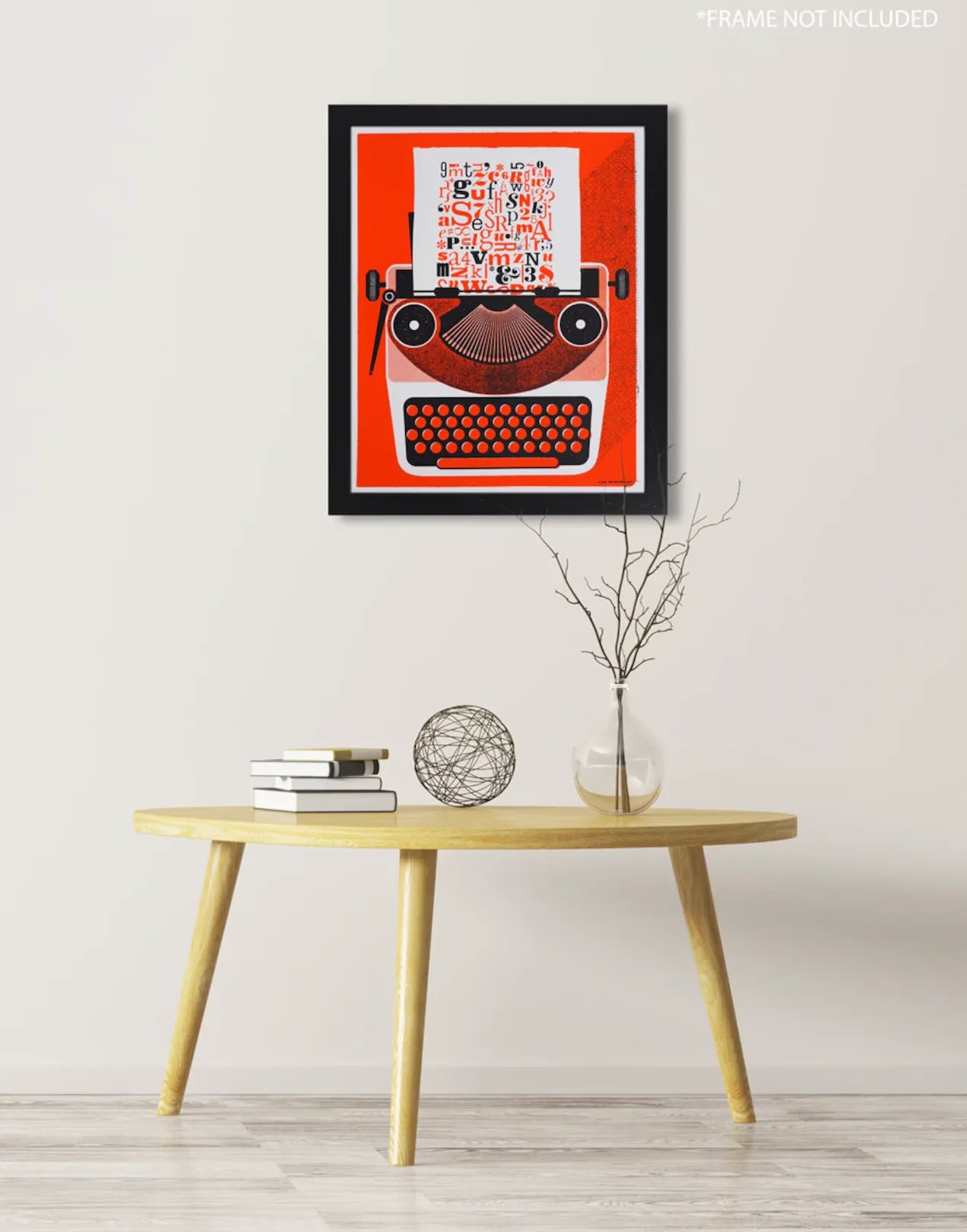 Retro Vintage Typewriter Art Poster Hand silk Screen and designed by artist Nerdmonger room decor Visual Wall ArtRebel Girl Rampage 