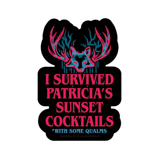 I Survived Sunset Cocktails Die Cut Sticker