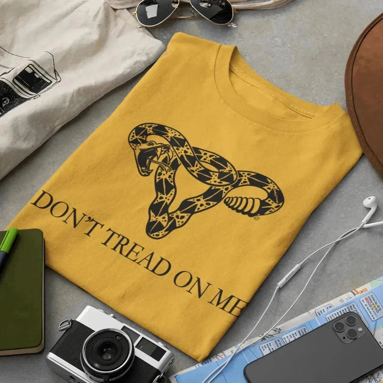 Don’t Tread On Me Uterus unisex t-shirt, feminist pro choice gadsden women’s rights gold tee, Anne Lesniak,  Rebel Girl Rampage