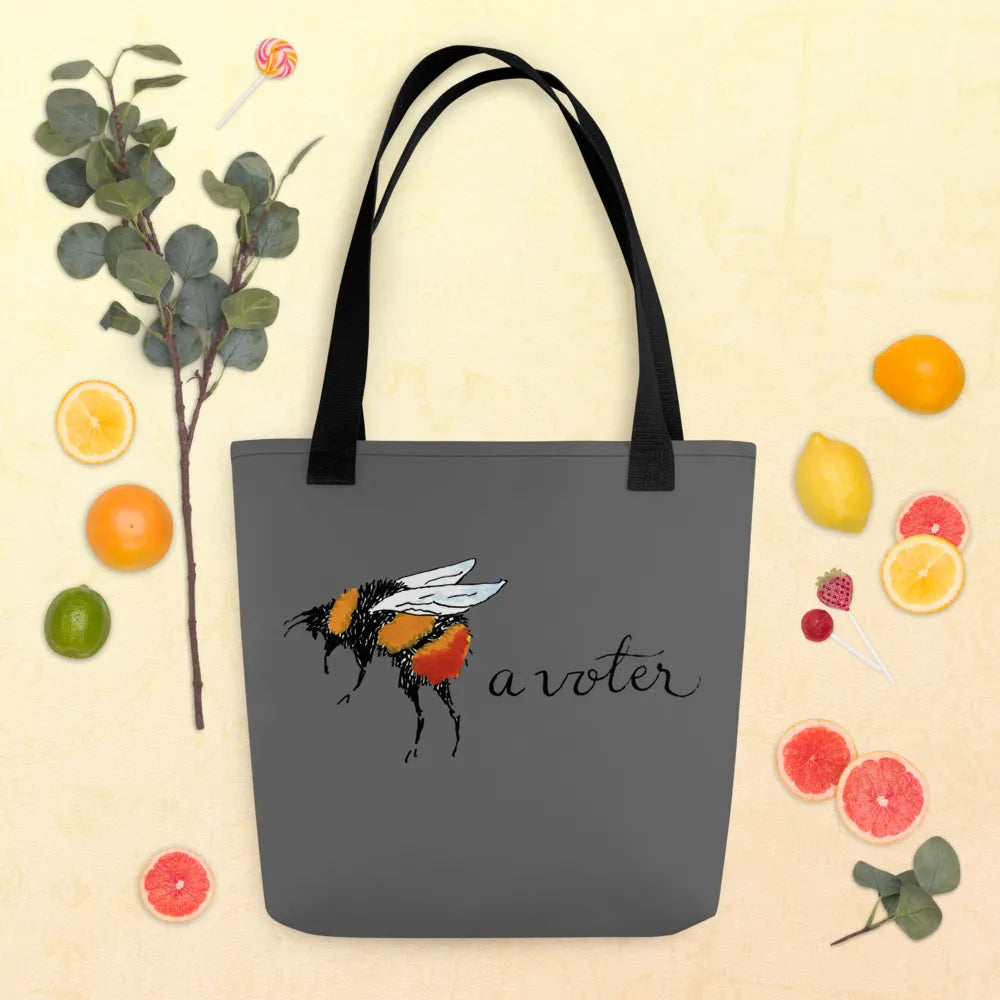 Bee a voter save the bees and democracy kamala Harris pollinators reusable eco friendly market tote beach bag Rebel Girl Rampage