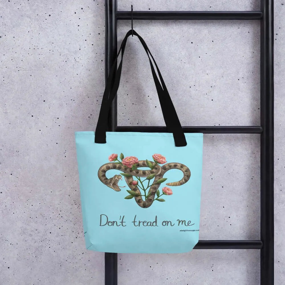 Don’t Tread On Me Uterus with Flowers Tote Bag