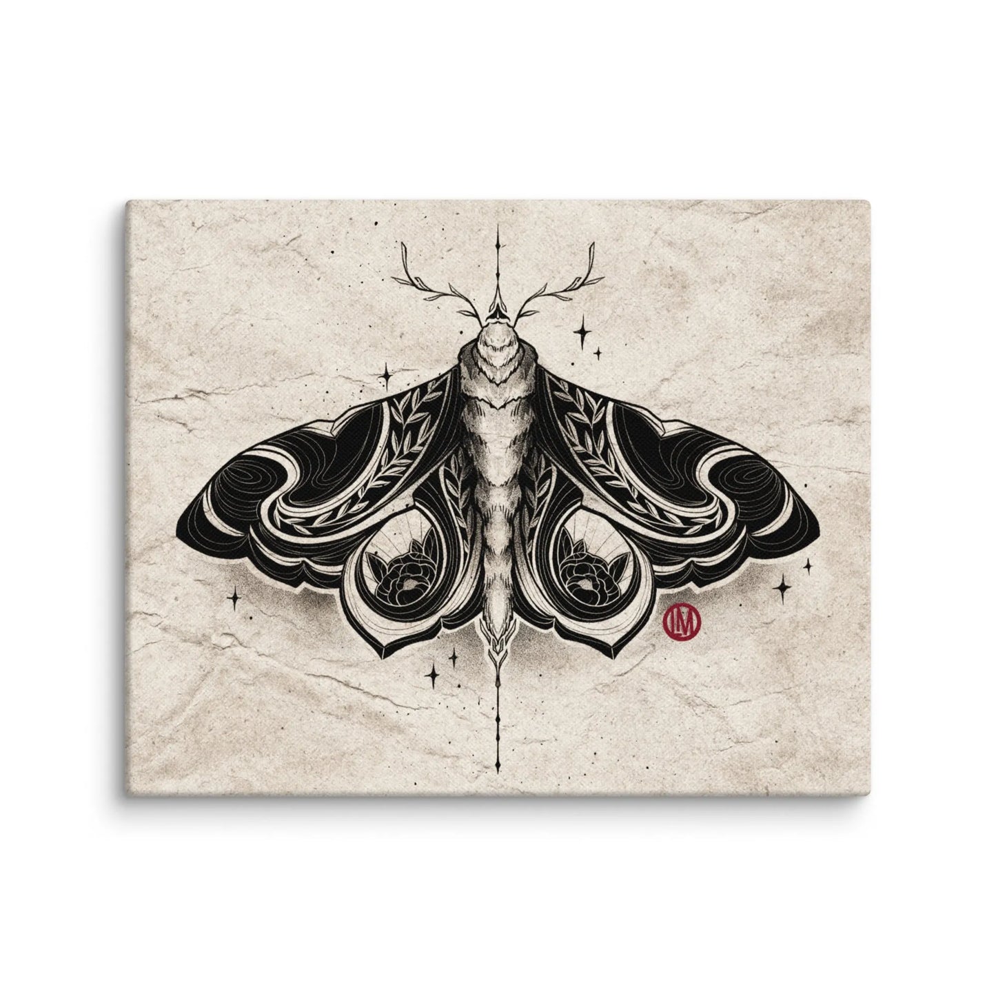 Nature Moth Art Print on Canvas, Rebel Girl Rampage, Posters, Prints, & Visual Artwork, Designs by Lindsey, Home