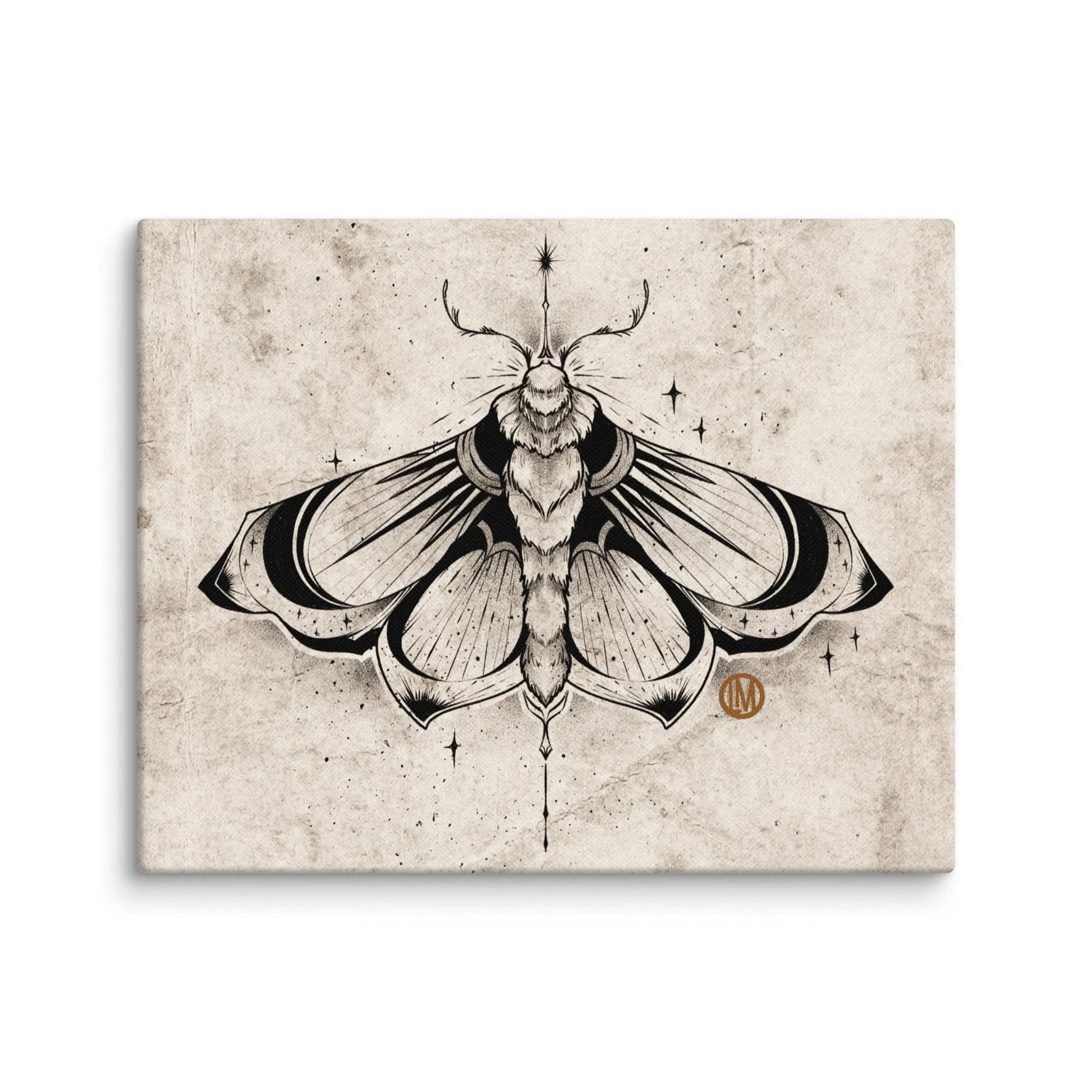 Solar Moth Art Print on Canvas, Rebel Girl Rampage, Posters, Prints, & Visual Artwork, Designs by Lindsey, Home Decor