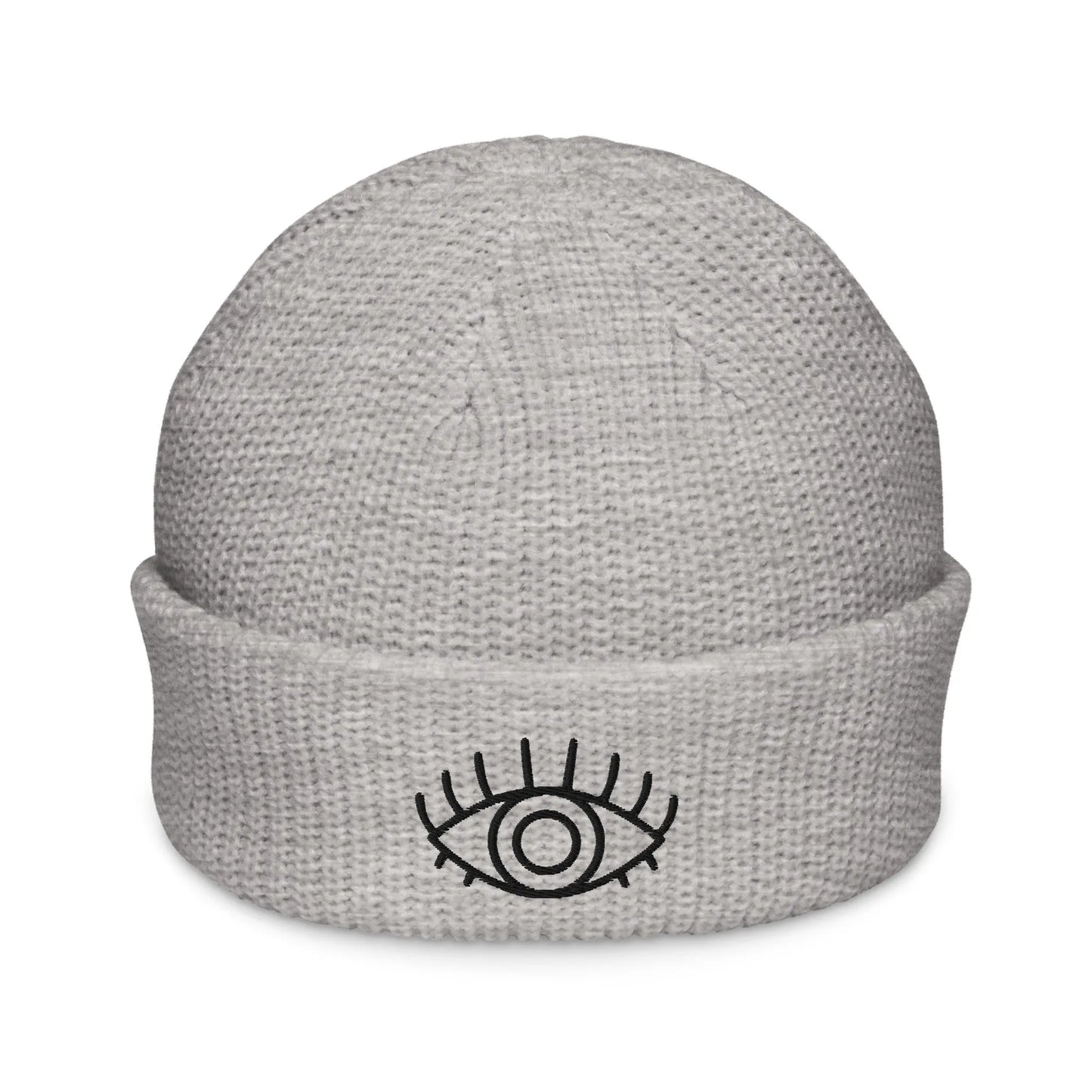 Third Eye Evil Eye Protection Embroidered Fisherman Beanie Loose Knit Winter Hat Rebel Girl Rampage