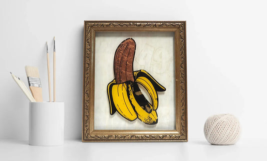 Banana Pop Art Peel Slowly #1 Warhol  Style Modern 60s original artwork by Nermonger at Rebel Girl Rampage