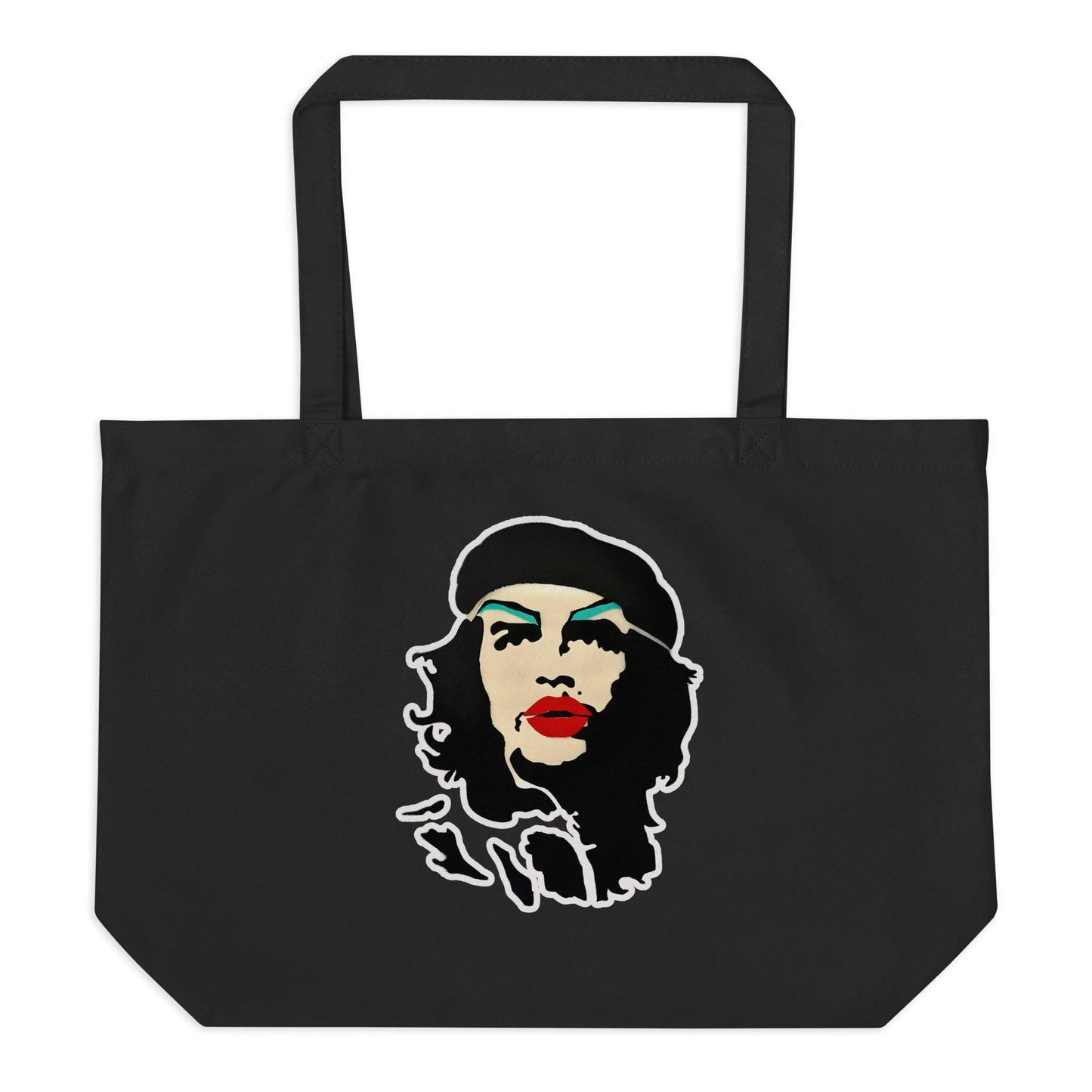 Revolution Slay Ché Guevara Stencil Graffiti Art Large Cotton Canvas Reusable Tote Bag Rebel Girl Rampage Warhol Style