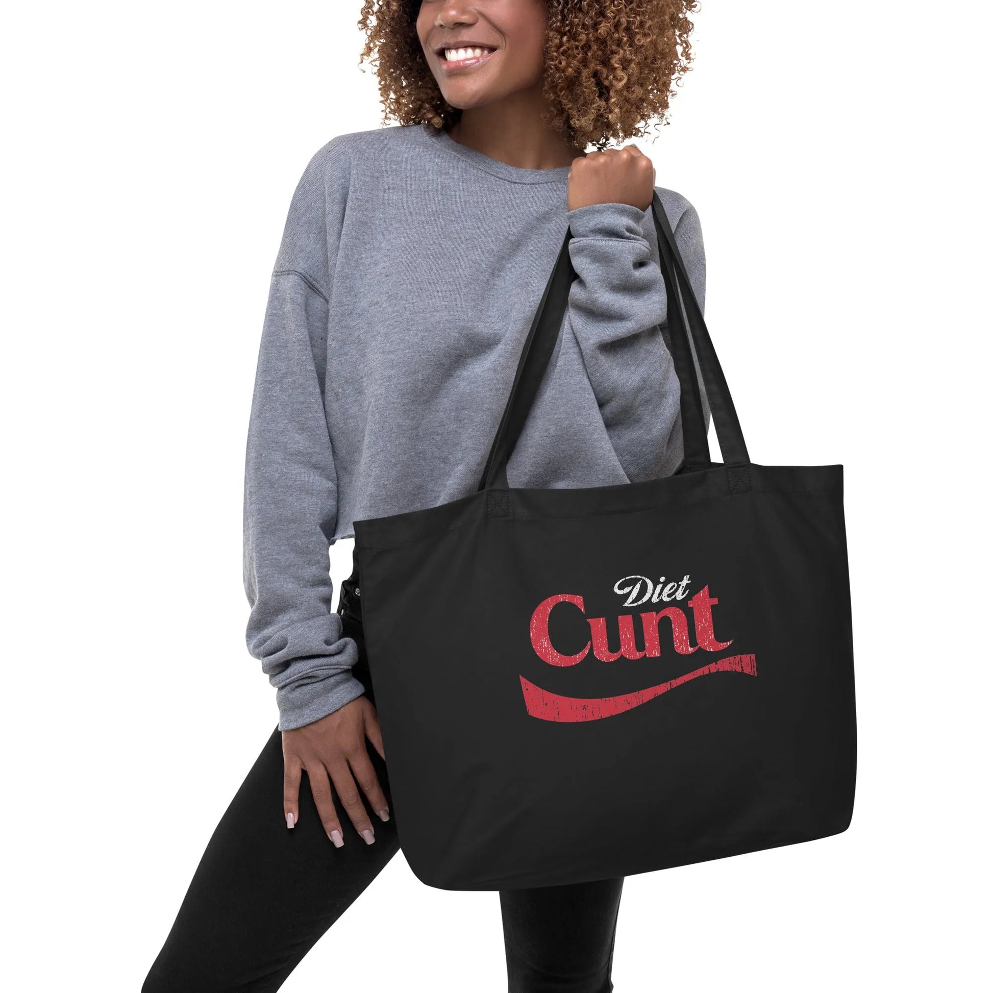 Diet Cunt Large Heavy Canvas shopping market Tote Humor Parody Rebel Girl Rampage