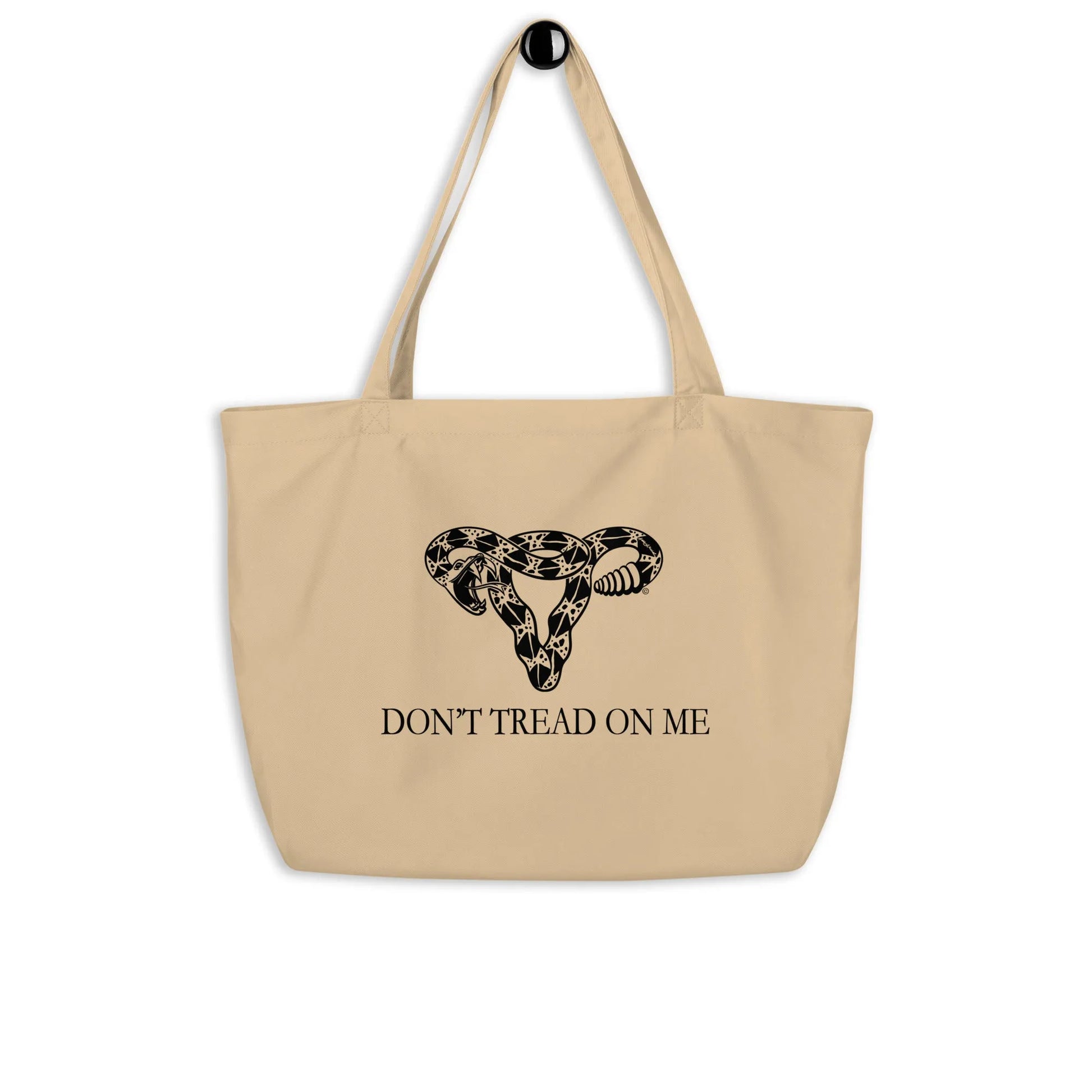 Don’t Tread On Me feminist Gadsden Uterus Heavy Cotton Canvas Eco Tote Bag Rebel Girl Rampage