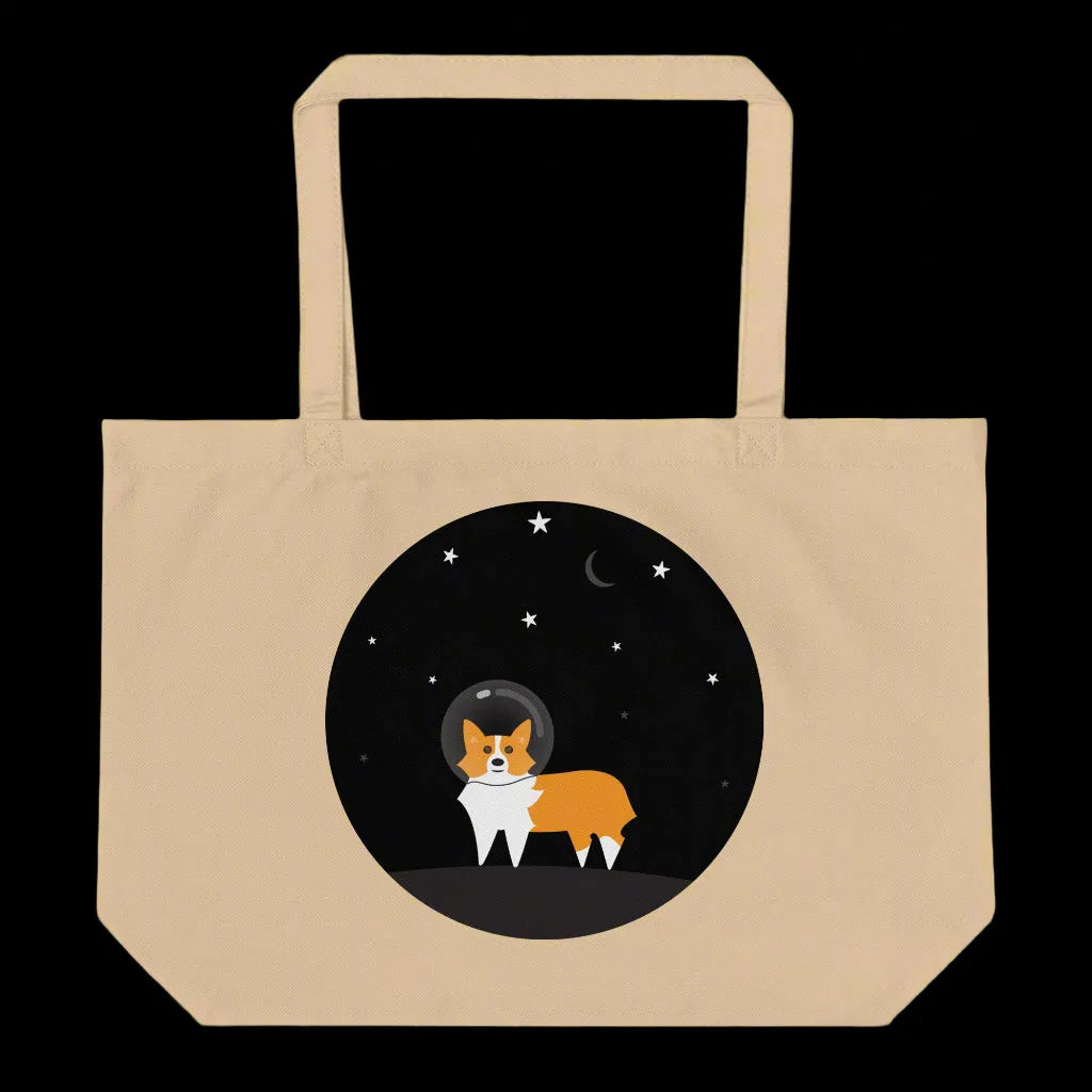 Astro Space Corgi Shopping Canvas Tote Bag Rebel Girl Rampage Eco Friendly