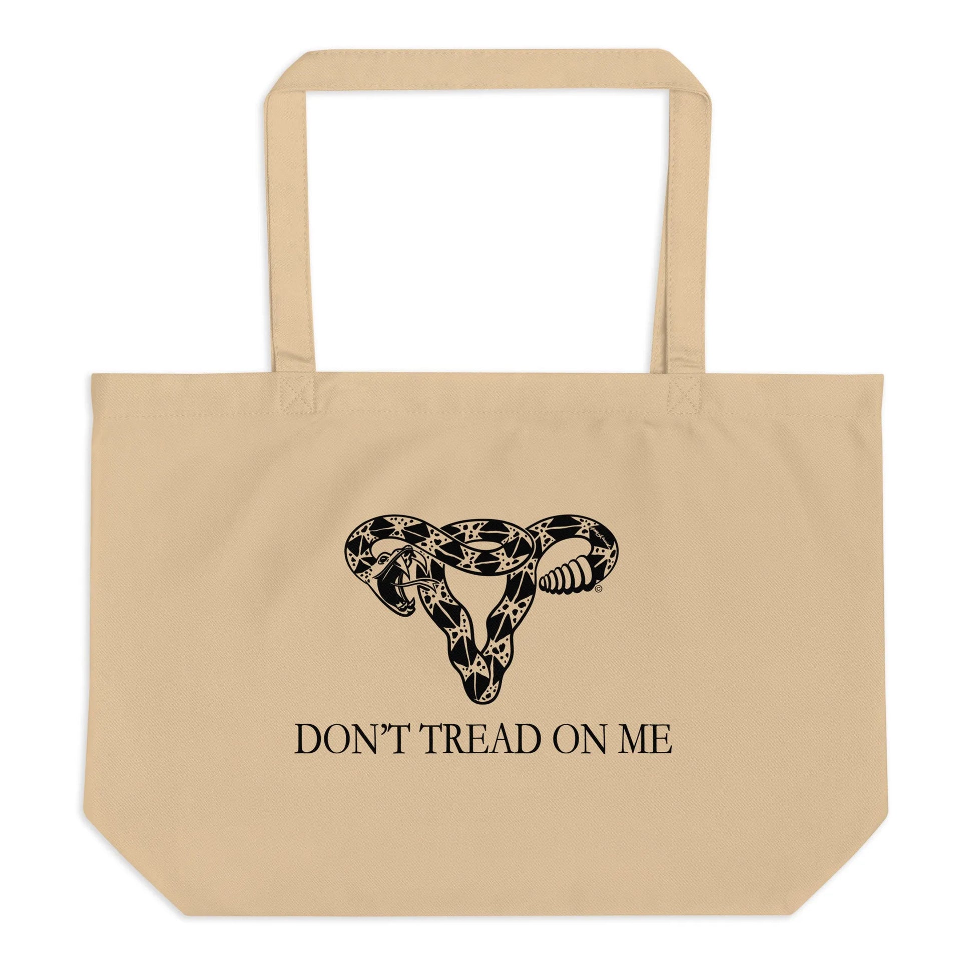 Don’t Tread On Me Gadsden Uterus Heavy Cotton Canvas Eco Tote Bag Rebel Girl Rampage