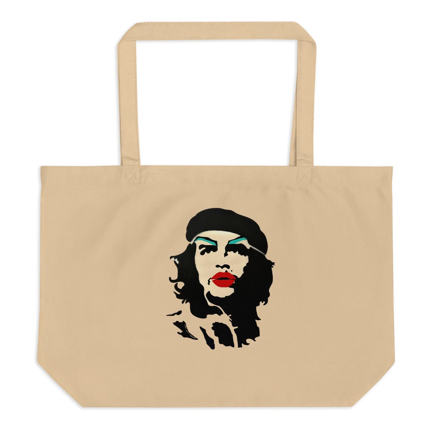 Revolution Slay Ché Guevara Stencil Graffiti Art Large Cotton Canvas Reusable Tote Bag Rebel Girl Rampage