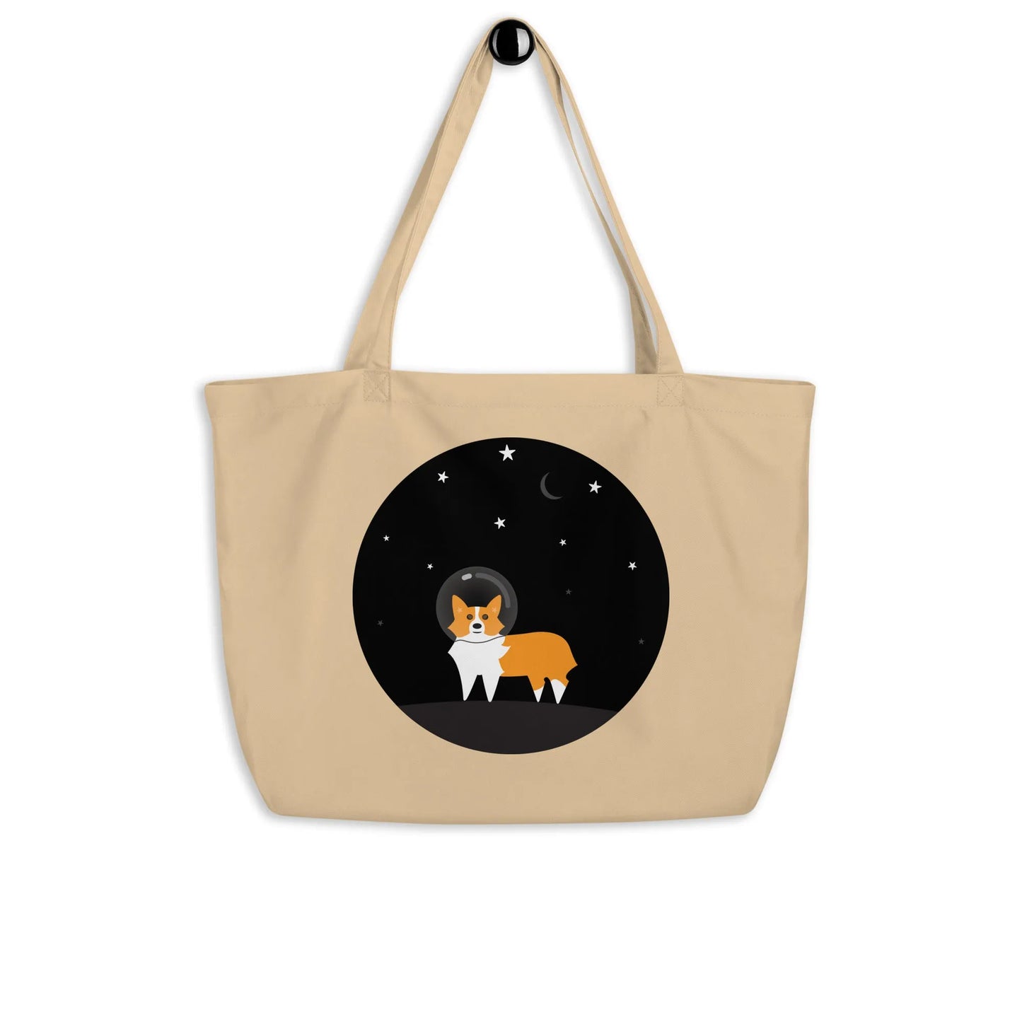 Astro Space Corgi Shopping Canvas Tote Bag Rebel Girl Rampage Eco Friendly