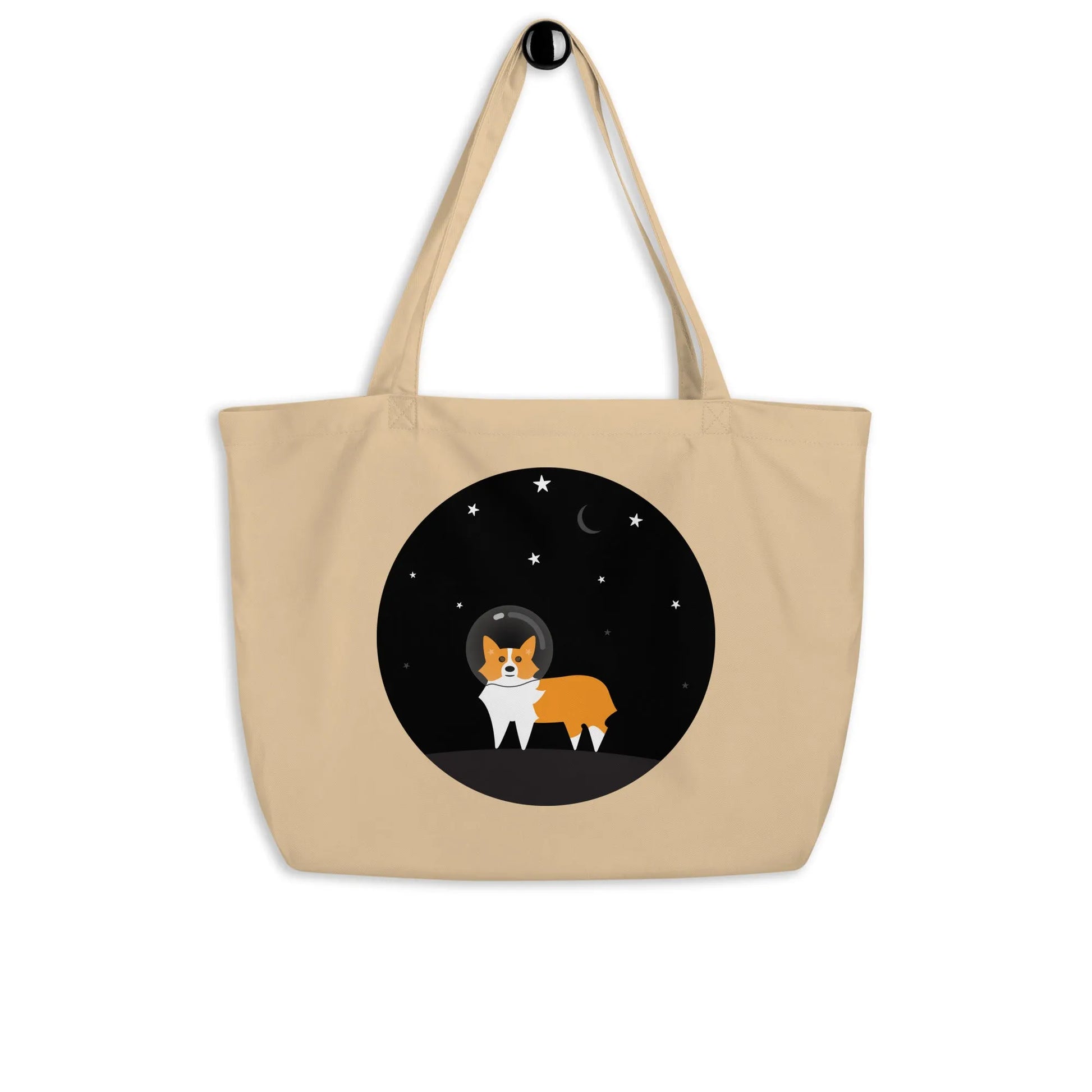 Astro Space Corgi Shopping Canvas Tote Bag Rebel Girl Rampage Eco Friendly