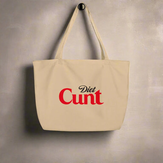 Diet Cunt Large Heavy Canvas shopping market Tote Humor Parody Rebel Girl Rampage