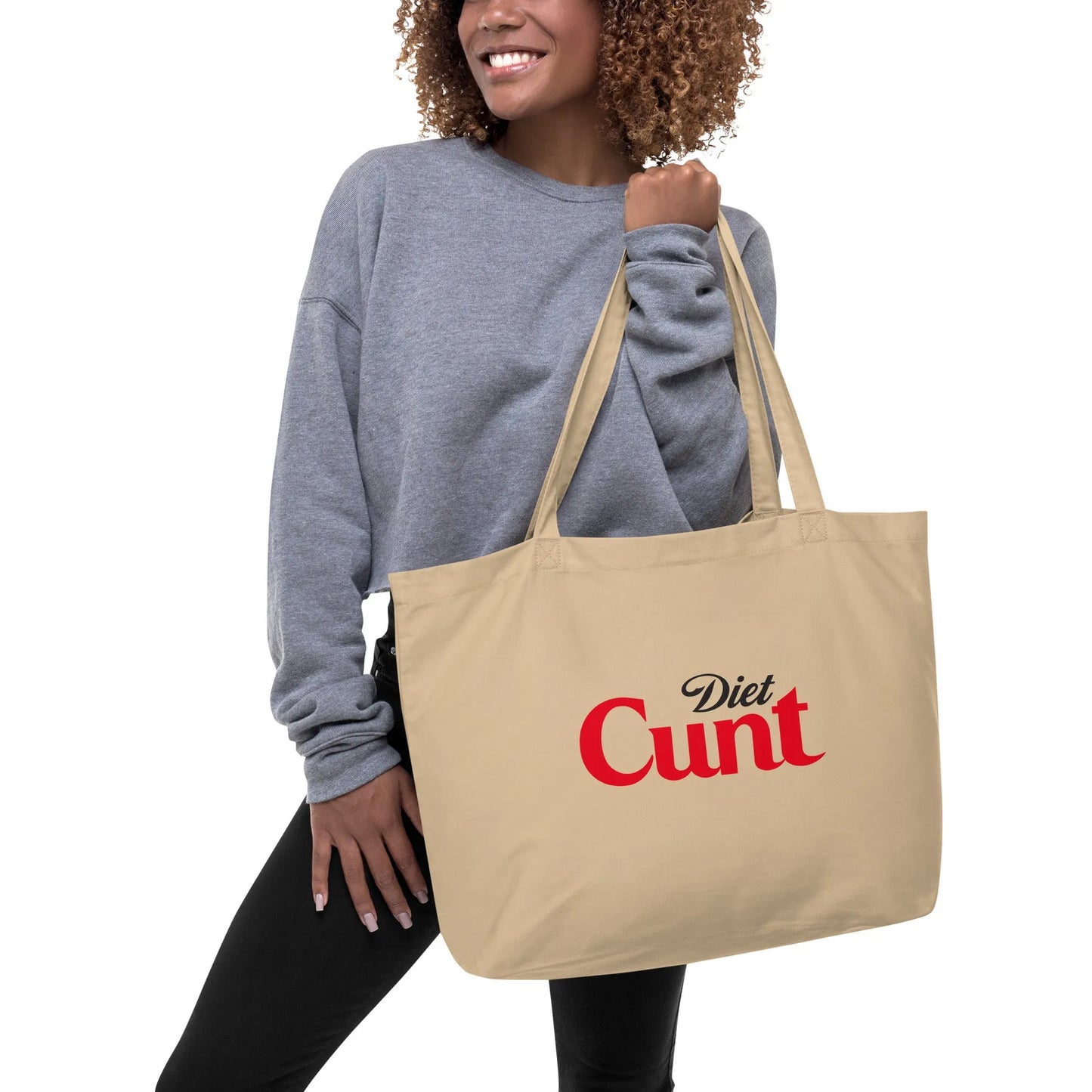 Diet Cunt Large Heavy Canvas shopping market Tote Humor Parody Rebel Girl Rampage