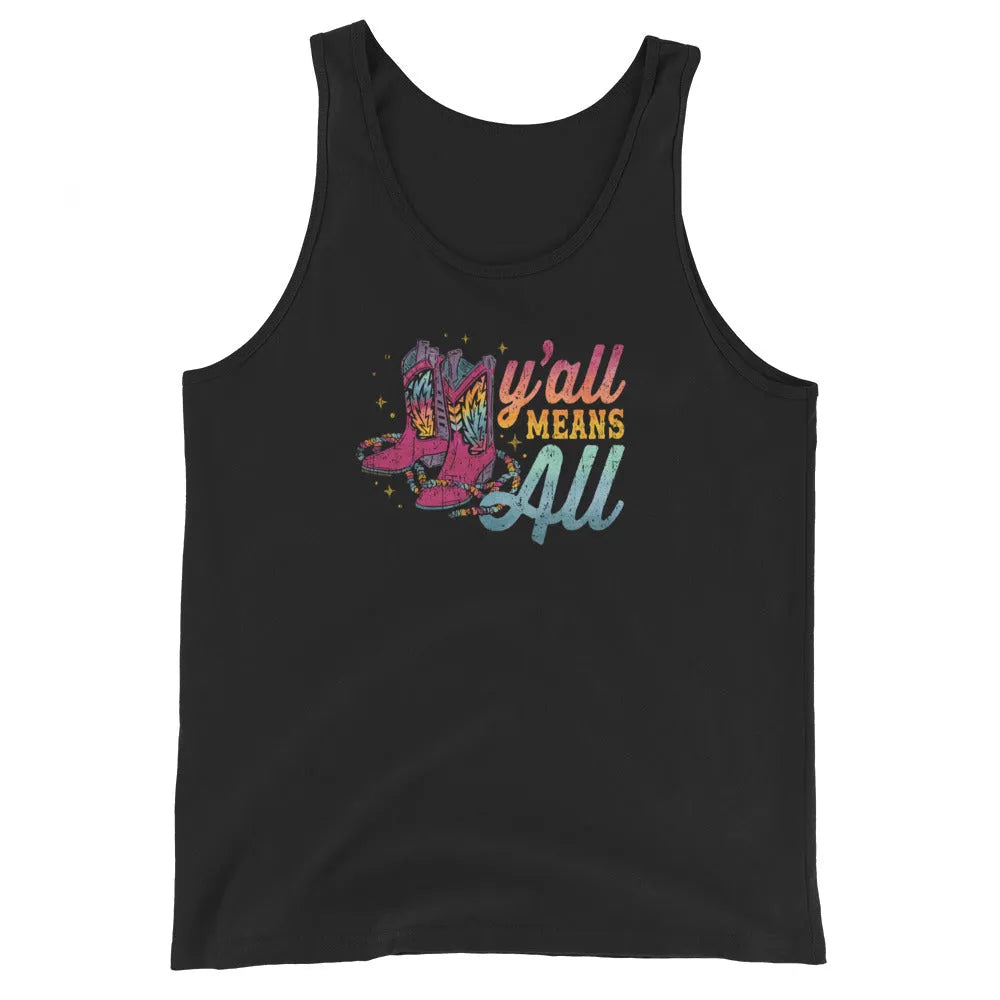 Y’all Means All Rainbow Boots Men's Tank Top