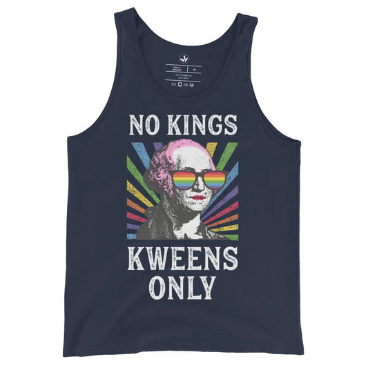 Kweens Only Men’s Tank Top, No Kings Queens Only, George Washington Drag, LGBTQ Rainbow Gay Pride, Yaaas, Rebel Girl Rampage 