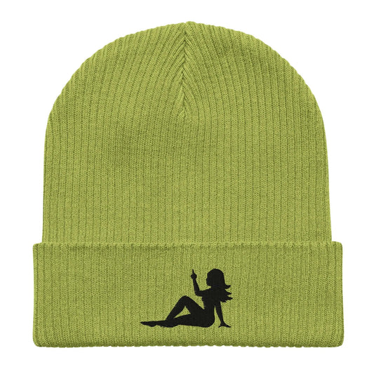 Mud Flap Chick Middle Finger F You organic eco friendly sustainable women empowerment beanie winter hat