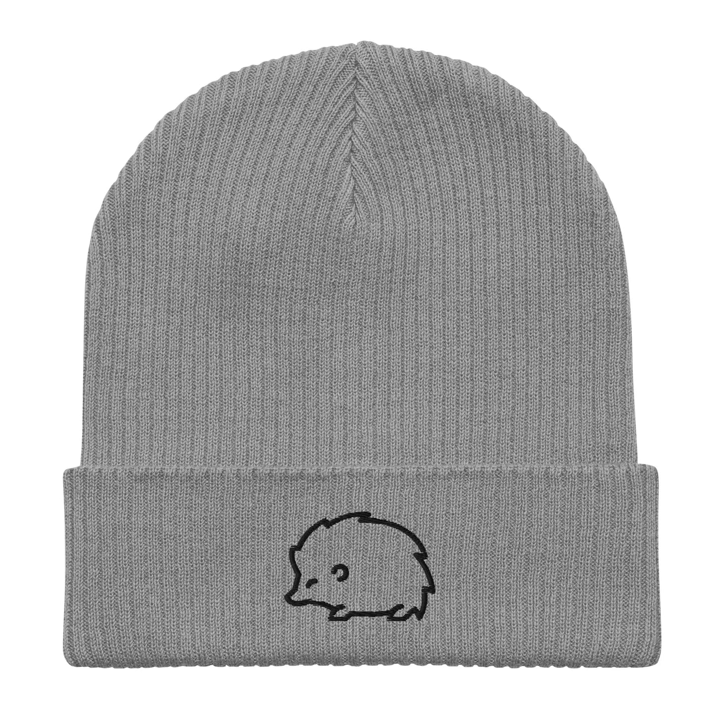 Hedgehog embroidered organic beanie, winter hat, cute and cozy, Rebel Girl Rampage