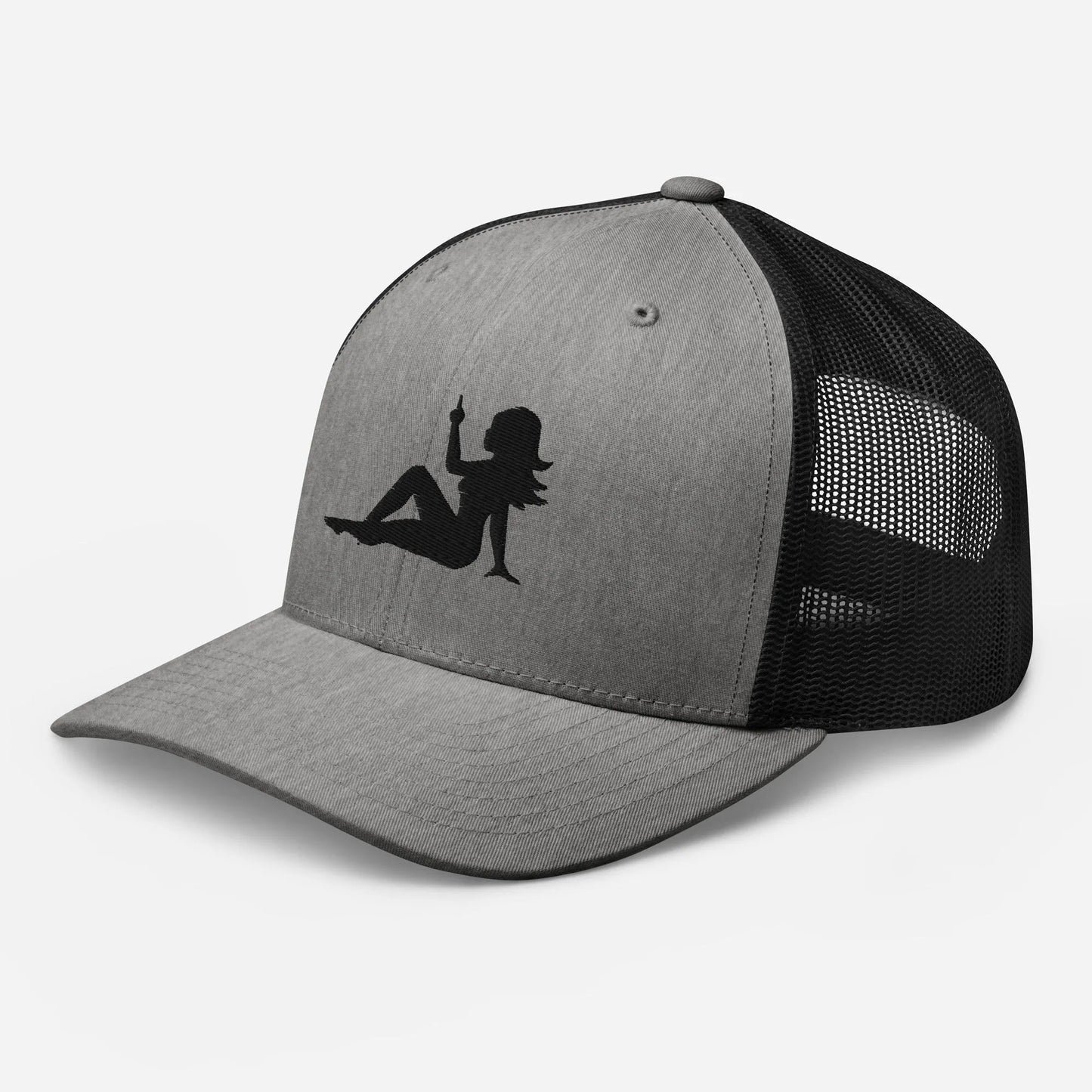 Mudflap Girl Pinup Girl Feminist Empowerment middle finger retro vintage trucker hat cap