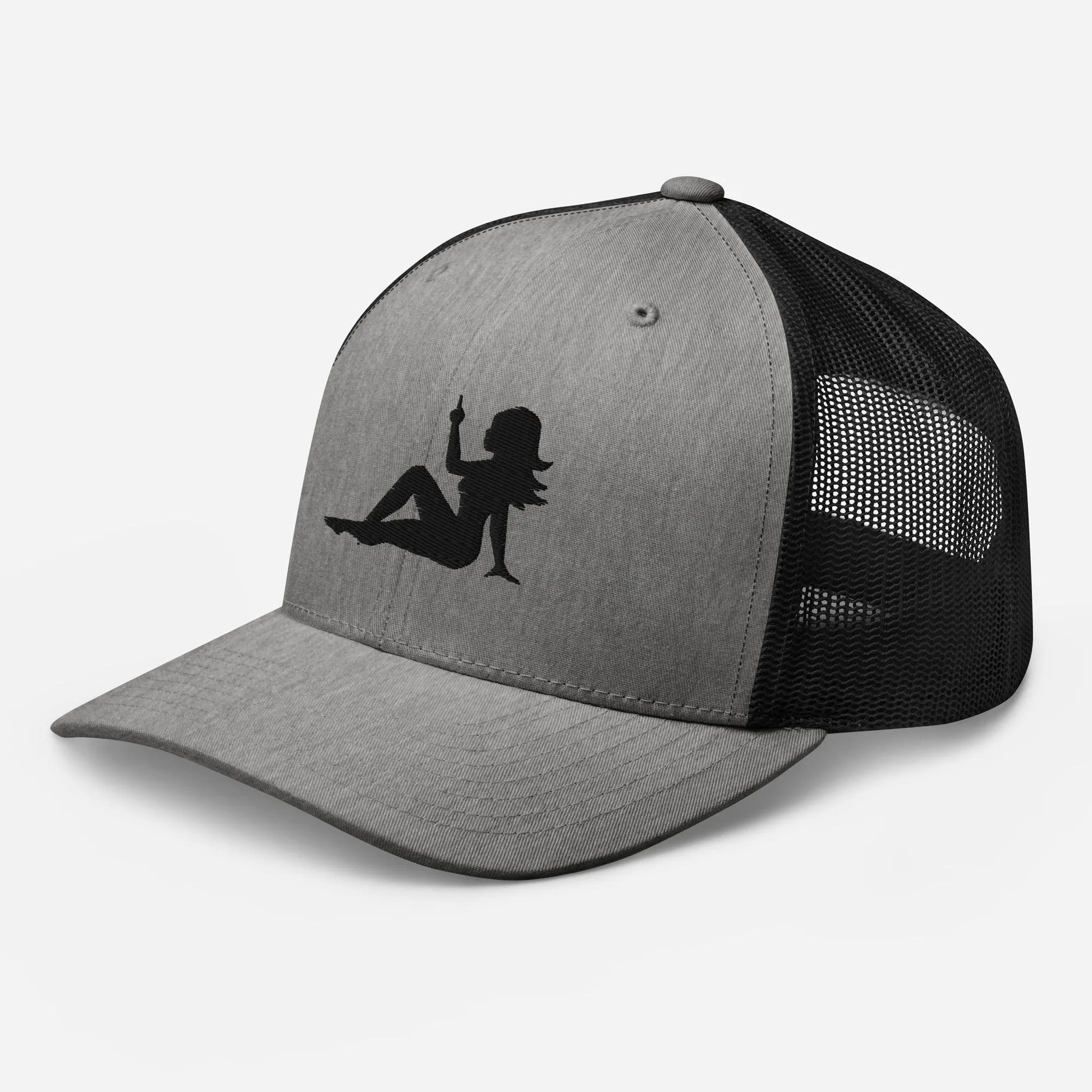 Mudflap Girl Pinup Girl Feminist Empowerment middle finger retro vintage trucker hat cap