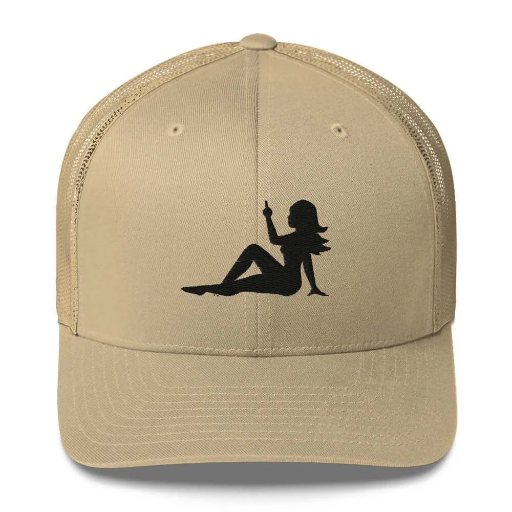 Mudflap Girl Pinup Girl Feminist Empowerment middle finger retro vintage trucker hat cap