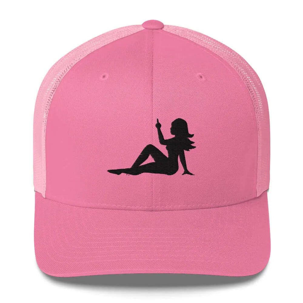 Mudflap Girl Pinup Girl Feminist Empowerment middle finger retro vintage trucker hat cap