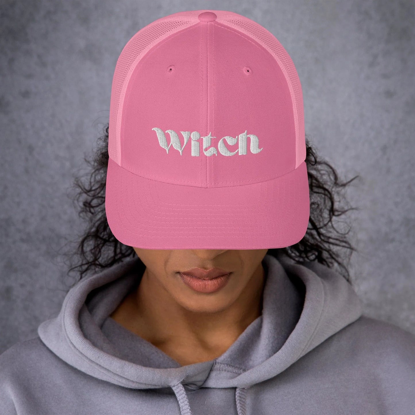 Witch Barbie pink magical retro vintage style trucker hat girl power rebel girl rampage